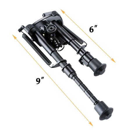 Adjustable Universal Rifle Bipod w/ Swivel Stud Mount & Rail Mount Adapter (Best Precision Rifle Bipod)