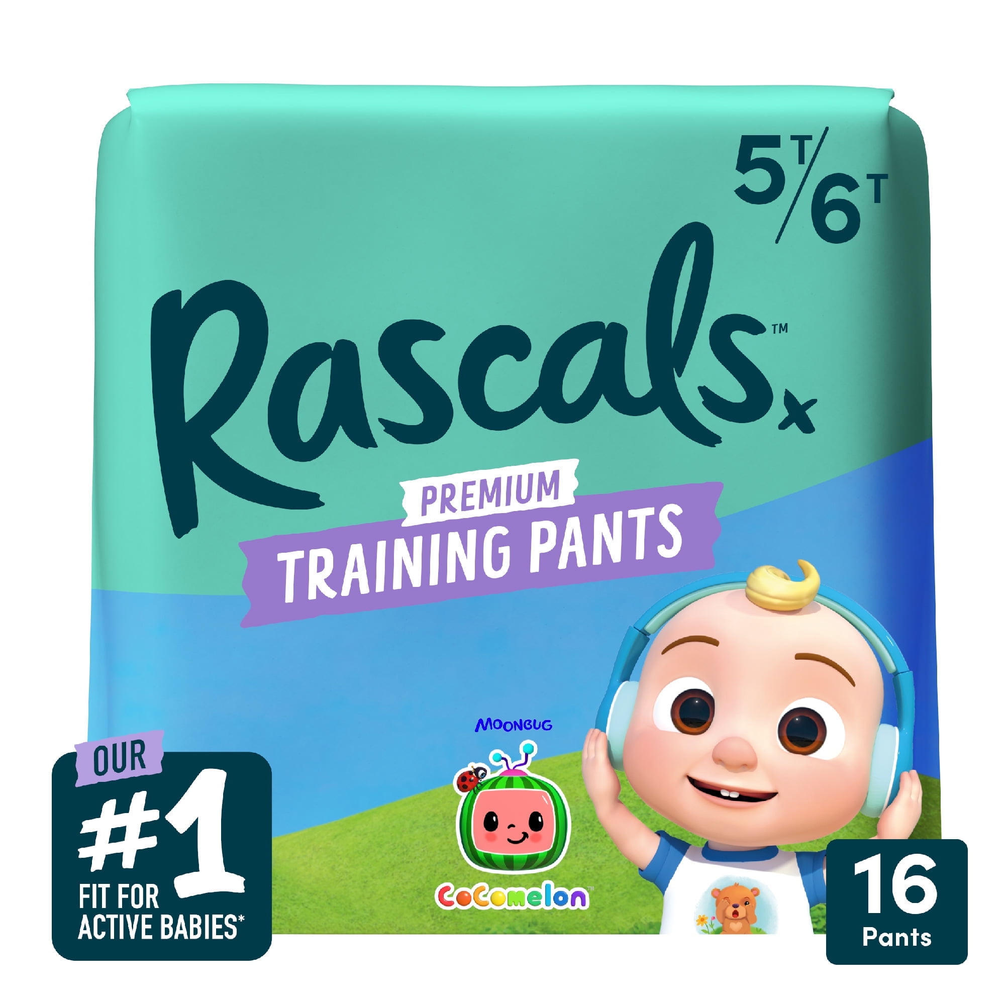 Rascals Cocomelon Edition Training Pants Size 5T-6T 32 Count (2 Pack of 16)