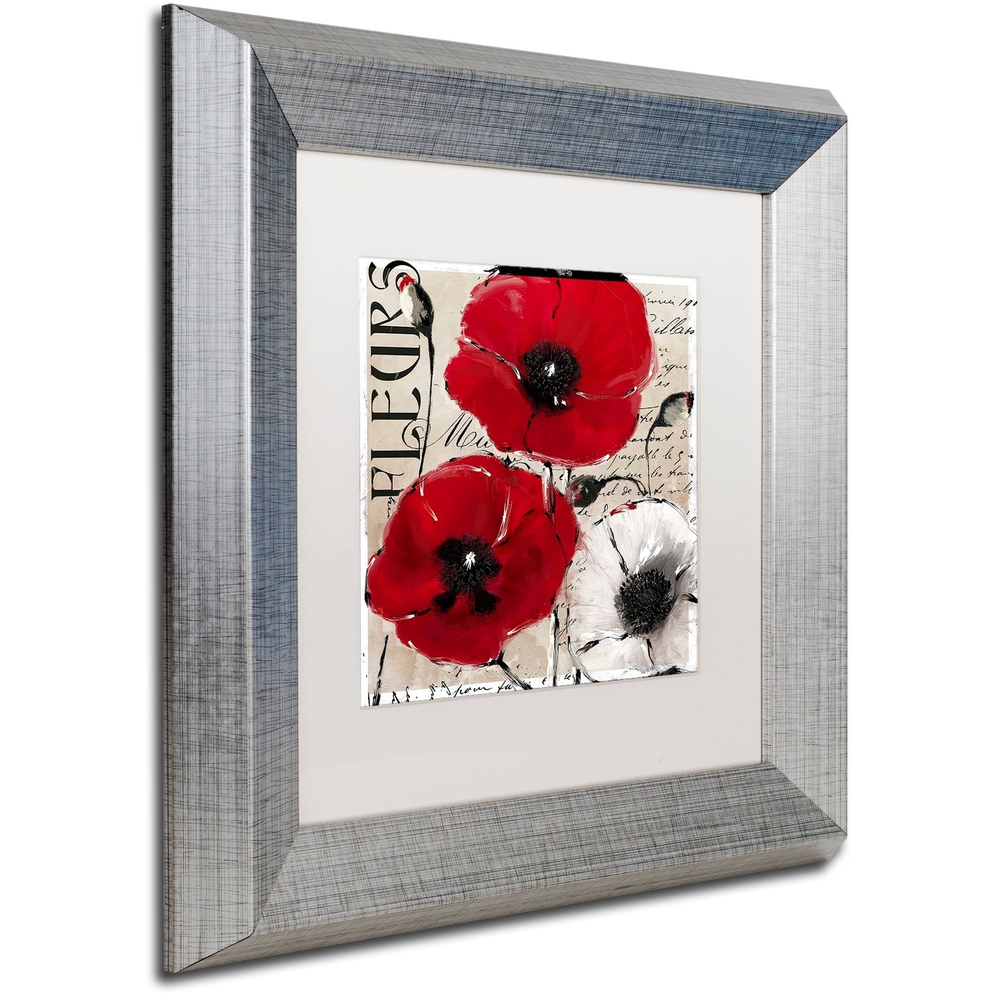 Trademark Fine Art "Rouge One" Canvas Art by Color Bakery White Matte, Silver Frame