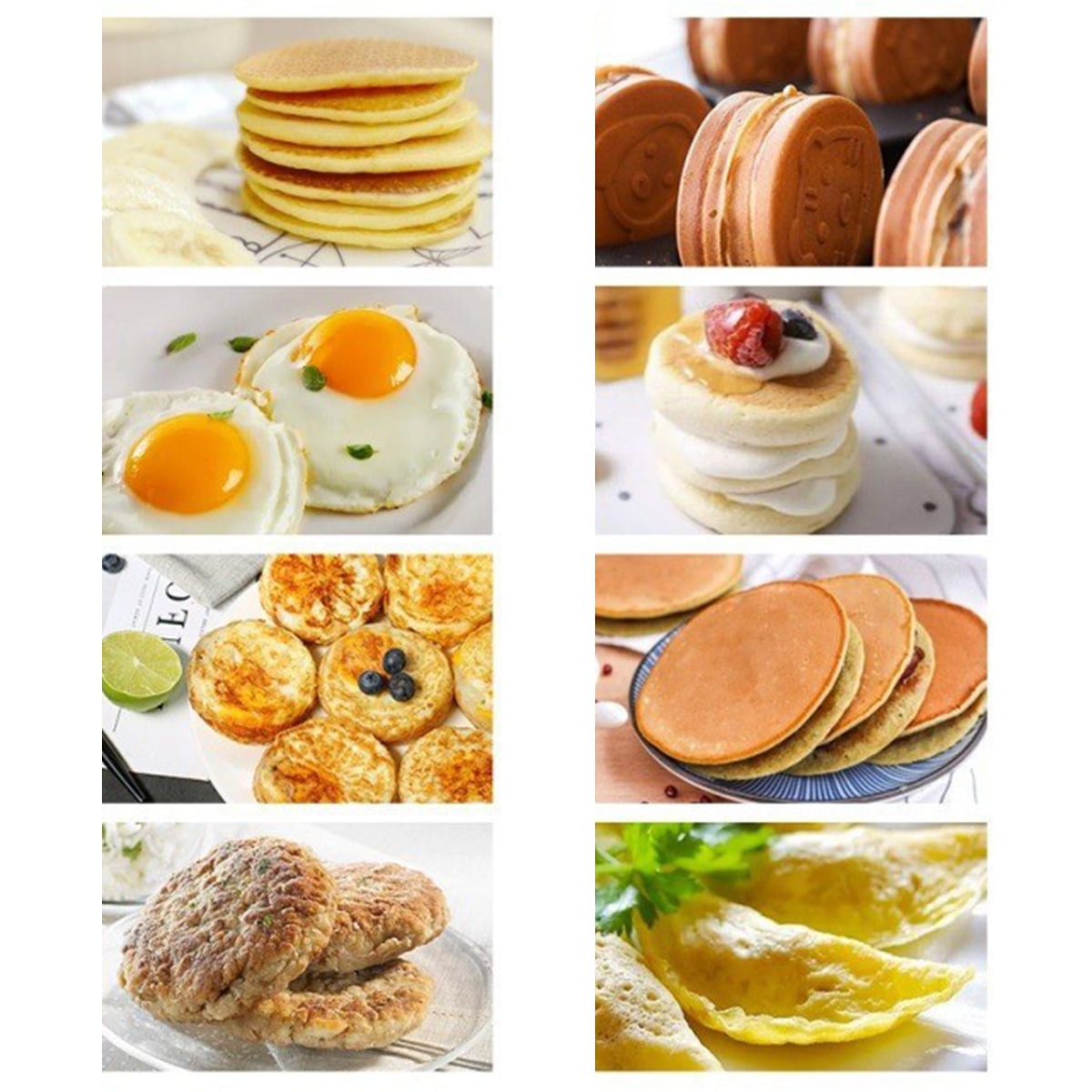 Threns Pancake Pan with Handle 7 Animal Molds Pancake Maker Pan for Kids Non-stick Stovetop Egg Frying Pan Cute Breakfast Griddle Pan