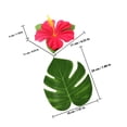 thumbnail image 2 of ELAYARD 1Set Artificial Monstera Leaves and Hibiscus Flowers Assorted Color Tropical Faux Leaf Decor for Party, 2 of 6