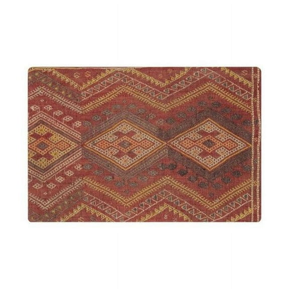 Pasargad Home Vintage 15"X24" Lamb's Wool Turkish Pillow Cover in Red
