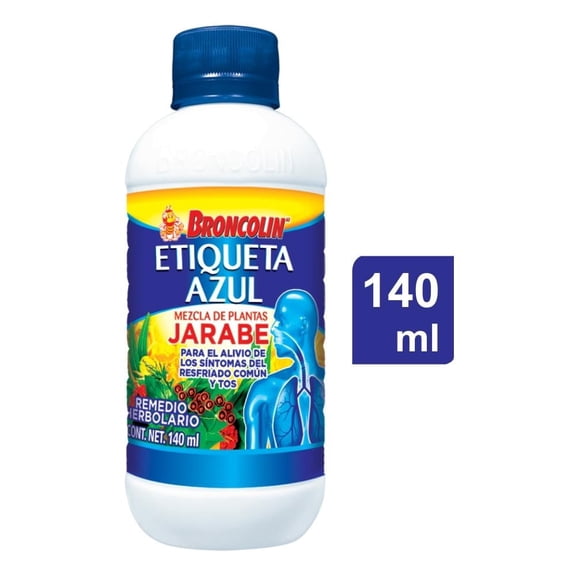 Broncolin Etiqueta azul mezcla de plantas solución oral 140 ml jarabe