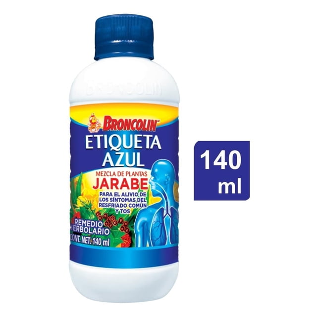 Broncolin Etiqueta azul mezcla de plantas solución oral 140 ml jarabe