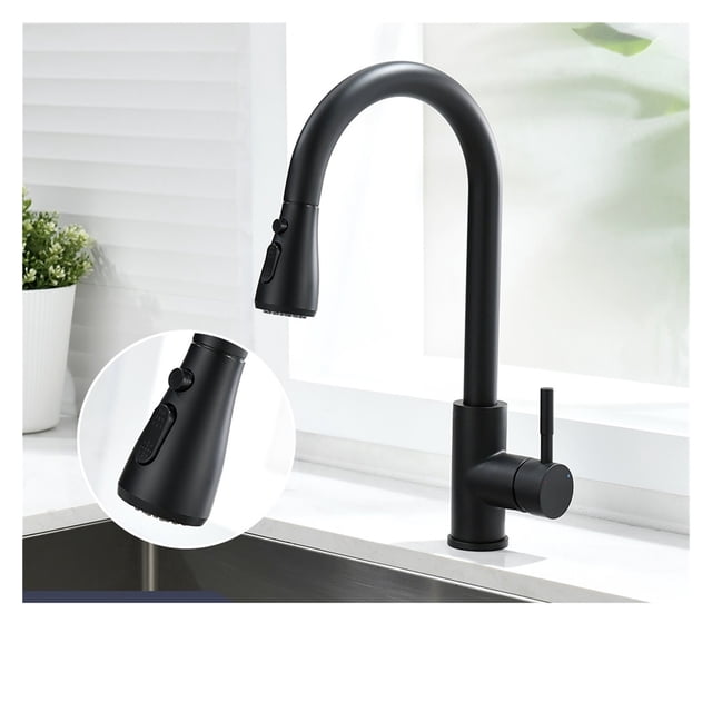 Kitchen Faucets Silver Single Handle Pull Out Kitchen Tap Single Hole Handle Swivel 360 Degree Water Mixer Tap Mixer Tap ,Effortless Installation