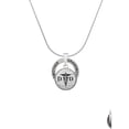 thumbnail image 2 of Delight Jewelry Silvertone Domed Black DMD Silvertone Grandmother Ring Charm Necklace, 18", 2 of 4