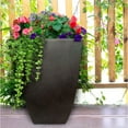 thumbnail image 2 of Southern Patio Newland 21 Inch Square Outdoor Porch Resin Planter, Coffee, 2 of 5