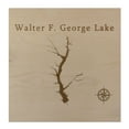 thumbnail image 1 of Walter F. George Lake Map 24x24" Wood Wall Art Office Decor Gift Engraved Alabama Georgia, 1 of 3