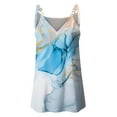 thumbnail image 4 of Wycnly Womens Tank Tops Lightweight Comfy Loose Fit Fashion Metal Strap Going out Tops Vest Shirts Summer Trendy Marbled Print V-Neck Sleeveless Shirts Blouse Gray XXL, 4 of 6