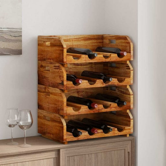 vidaXL Wine Racks 4 pcs for 16 Bottles Solid Reclaimed Wood