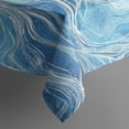 thumbnail image 4 of Blue White Tie Dye Wave Pattern Rectangle Tablecloth 60"x102",Waterproof Polyester Rectangle Table Cloth, Wipeable Spillproof Polyester Tablecloth for Dining, Camping, Indoor and Outdoor, 4 of 5