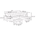 thumbnail image 3 of Hommoo Flannel Living Room Furniture Sets, 4-Seat Couches and Sofa Set, L Shaped Couch Set Sectional Sofa Set for Home, Apartment, Dorm, Grey(No Ottoman), 3 of 8