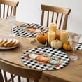 thumbnail image 4 of Fall Round Placemats Set of 4 Green Orange Pumpkin Place Mats Thanksgiving Woven Placemat Autumn Maple Leaves Black Plaid Circle Braided Table Mat for Kitchen Dining Table Party Home Decor 15 Inch, 4 of 9