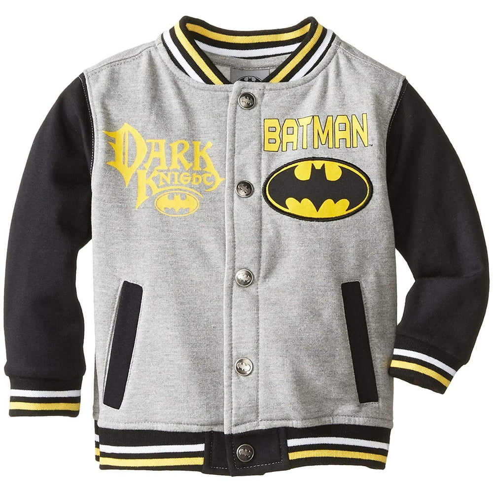 CAN DC Comics Baby Little Boys' Batman Fleece Jacket, Medium Grey