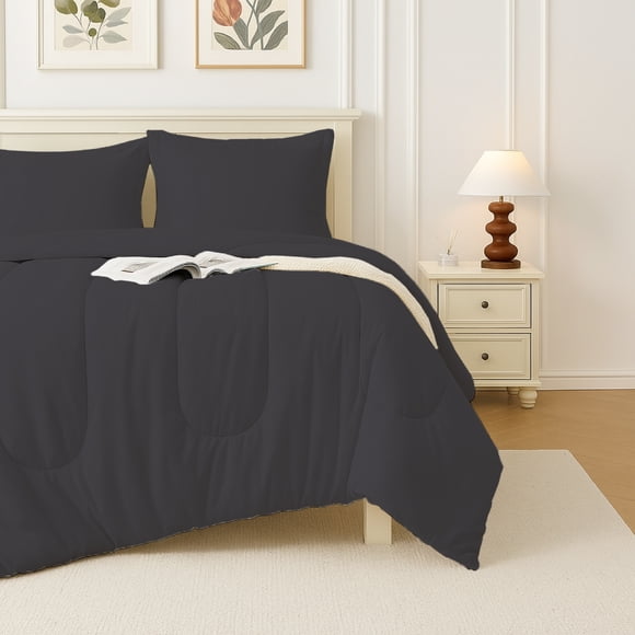 Beddora 3-Piece Ultra-Soft Comforter Set, All-Season, Wrinkle-Free, Lightweight Microfiber, Hypoallergenic – Queen – Forged Iron