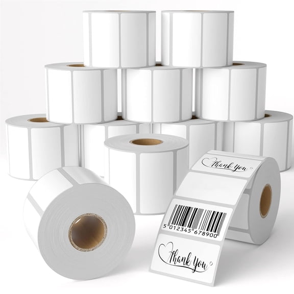 NefLaca Thermal Labels 2-1/4" x 1-1/4", Perforated Shipping Labels for Barcode & Address, Permanent Adhesive Label Stickers for Direct Thermal Printers (12 Rolls)