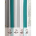 thumbnail image 3 of Teal Grey Striped Sheer Curtains for Living Room Bedroom Geometric Vertical Stripes Minimalist Sheer Curtains 72 Inch Long 2 Panels Set Light Filtering Curtain Window Treatments Drapes, 3 of 6