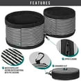 thumbnail image 3 of PetAmi Collapsible Dog Food Water Bowls, 2 Travel Bowls Kit, Portable Pet Dish No Spill, Foldable Lightweight BPA Free Leakproof, Camping Hunting Hiking Walking Outdoor Gear Accessories, Stripe Black, 3 of 7