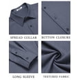 thumbnail image 4 of COOFANDY Men's Casual Button Up Shirts Long Sleeve Untucked Regular Fit Denim Dress Shirt, 4 of 6