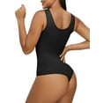 thumbnail image 4 of YouLoveIt Women's Bodysuit Shapewear Ribbed Bodysuit Seamless Sleeveless Square Neck Tank Top Shapewear Backless Bodysuit Tops Body Shaper One Piece Lingerie Shapewear Corset, 4 of 8