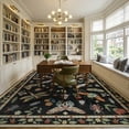 thumbnail image 4 of Moynesa Insect 9'x12' Large Area Rugs for Living Room Washable Natural Bedroom Rug Vintage Cottage Accent Carpet for Sunroom Dining Room Office Stain Resistant Non Slip, Black, 4 of 12