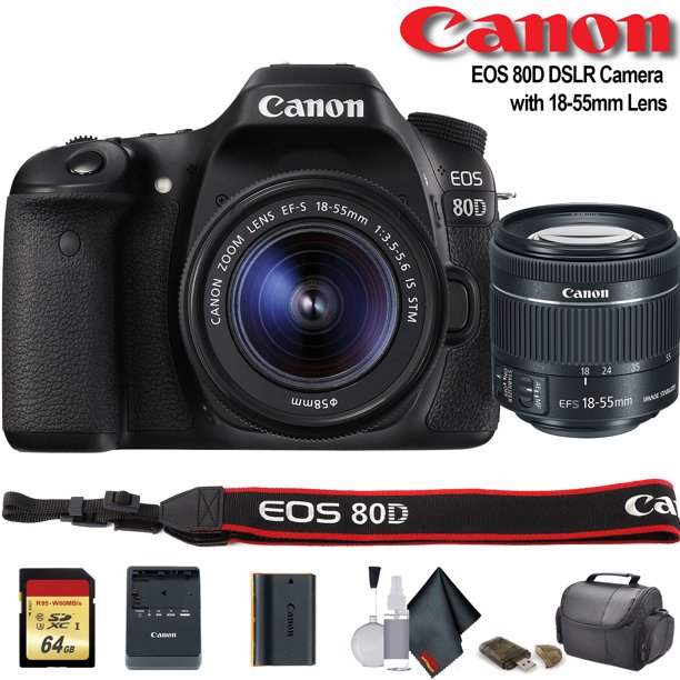 Canon EOS 80D DSLR Camera with 1855mm Lens (Intl Model) Starter