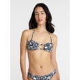 thumbnail image 2 of Time and Tru Women’s Print Bandeau Bikini Top with Beads, Sizes XS-XL, 2 of 6