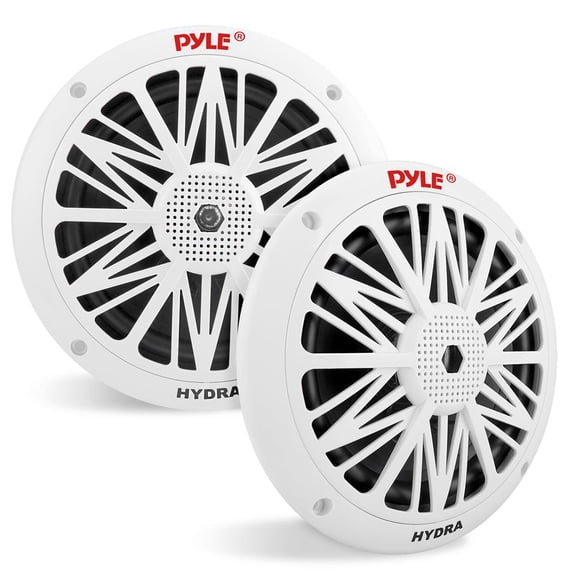 Pyle 6.5” Marine Speaker Kit with Bluetooth Amplified Remote Receiver, Water-Resistant Audio System for Boat, Car & Powersports