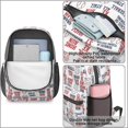 thumbnail image 4 of Baseballs and Game Terms White 17" School Backpacks for Teens,Waterproof Oxford Fabric,S-Shape Padded Straps for School,Travel,Hiking,Camping, 4 of 6