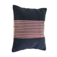 thumbnail image 5 of Ox Bay 20" x 20" Hand-Woven Blue/ Red Stripe Cotton Blend Pillow Cover, 5 of 8