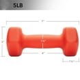 thumbnail image 3 of Basics Neoprene Workout Dumbbell Red 5lb Neoprene Hex Dumbbell Hand Weights, Set of 2, 3 of 5
