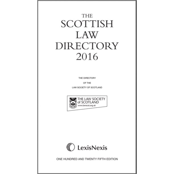 The Scottish Law Directory The White Book 2016 (Hardcover) Walmart