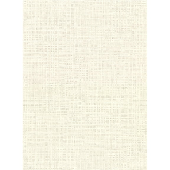 Warner Montgomery Off-White Distressed Faux Linen Wallpaper, 27-in by 27-ft, 60.8 sq. ft