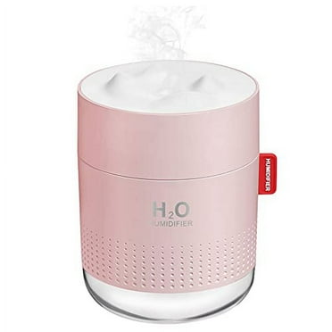Portable Mini Humidifier, 500ml Small Cool Mist Humidifier, USB Personal Desktop Humidifier for Baby Bedroom Travel Office Home, Auto Shut-Off, 2 Mist Modes, Super Quiet (Pink)