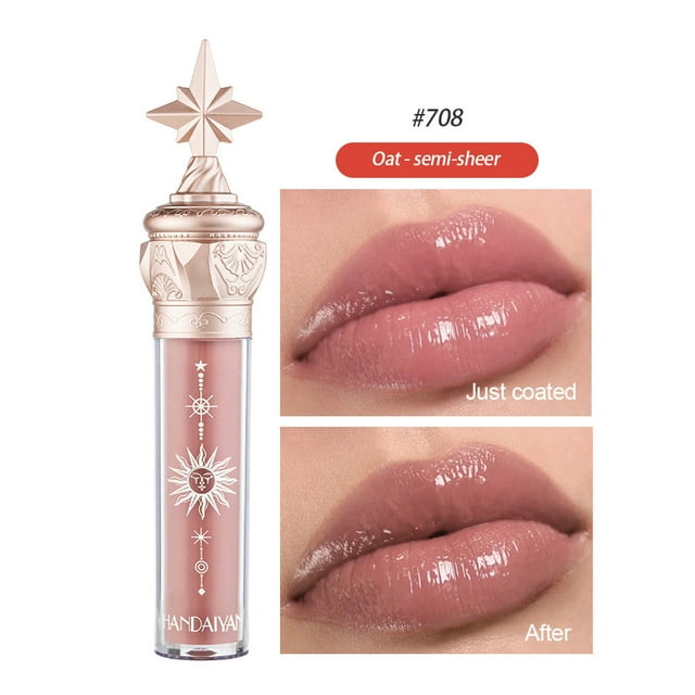 Ensemble de 1 Pce de Brillant à Lèvres, Brillant à Lèvres Scintillant pour Femmes et Filles, Brillant à Lèvres Léger Hydratant Brillant, Glaçage à Lèvres Brillant Non Collant, Brillant à Lèvres Couleur Longue Tenue avec des Couleurs Riches et Variées (708#)