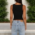 thumbnail image 4 of BSDJILFG Ribbed Crop Tops for Women Y2K Juniors Tank Top Casual V-Neck Sleeveless Workout Cami Shirts, 4 of 5