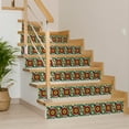 thumbnail image 4 of Mi Alma Green/Yellow Vintage Flower Peel & Stick Tiles - Vinyl Backsplash 8x8, 4 of 11
