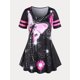 thumbnail image 1 of Camiseta con Estampado de Mariposa en Talla Extra Rosegal  Camisetas tallas grandes, 1 of 5