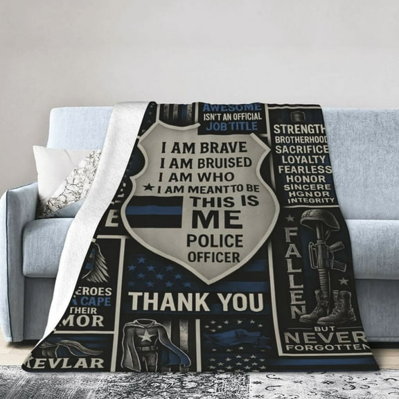 Police Gifts, Police Gifts for Men, Best Gifts for Police Officers, Police Gifts for Him Women, Unique Police Officer Gifts, Police Officers Christmas Throw Blanket 50x40