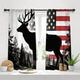 thumbnail image 5 of American Flag Curtains Rustic Elk Fabric Windows Curtain for Boys Teens,Farmhouse Cabin Country Style Curtains,Woodland Pine Tree Curtain, 5 of 5