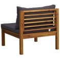 thumbnail image 6 of vidaXL 3 Piece Patio Lounge Set with Dark Gray Cushions Acacia Wood, 6 of 12