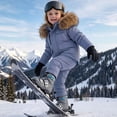 thumbnail image 5 of vdgthytj Little Kids 2 Piece Snowsuits Full Zip Long Sleeve Hooded Snow Jacket Bib Snow Pants Boys Girls Outdoor Ski Outfits(3-4 Years,Blue), 5 of 7