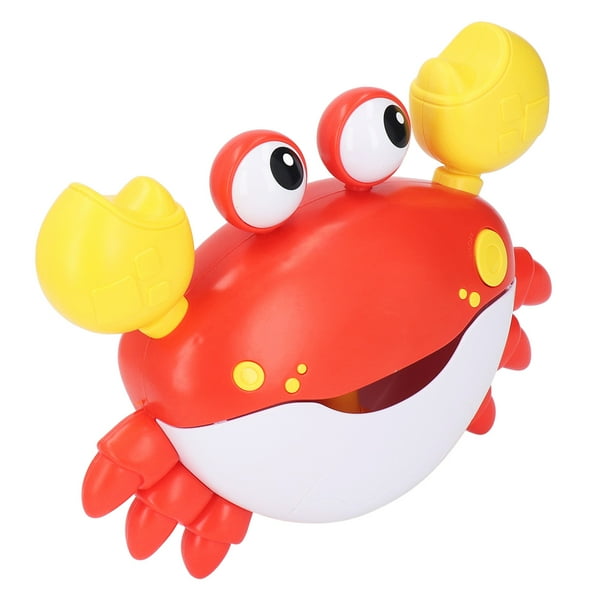 Máquina de burbujas con forma de cangrejo bailarín, soplador electrónico de burbujas con forma de cangrejo para baño infantil, color rojo