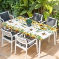 thumbnail image 2 of Spring Sunflowers Table Cloths for 4 Foot Rectangle Tables, Eucalyptus Leaves Flowers Butterfly Patio Waterproof Elastic Fitted Tablecloths, Washable Rectangular Table Cover for Camping, 2 of 8