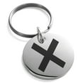 thumbnail image 1 of Stainless Steel Niwa Samurai Crest Engraved Small Medallion Circle Charm Keychain Keyring, 1 of 1