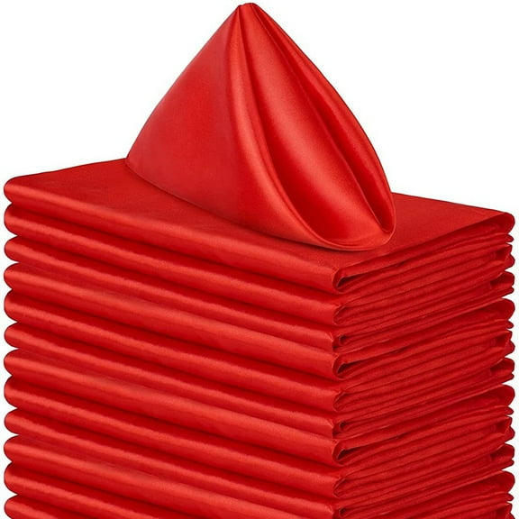 suxuMhao Bulk Cloth Napkins,10 Cloth napkins-Red Fabric Napkins 16.93x16.93in(43x43cm)-Table Cloth Napkins for Weddings,Suitable for Parties, Dinners, Soft Polyester Cloth Napkins​
