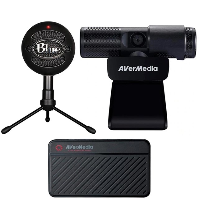 KIT Gamer Streaming Microfono Capturadora Webcam Full HD Blue Kit Streaming