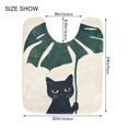 thumbnail image 5 of Yayeee Bath Rug for Bathroom Floor Non Slip Contour Fluffy Soft Absorbent Mat, 20"x24", Black Cat Plants, 5 of 7