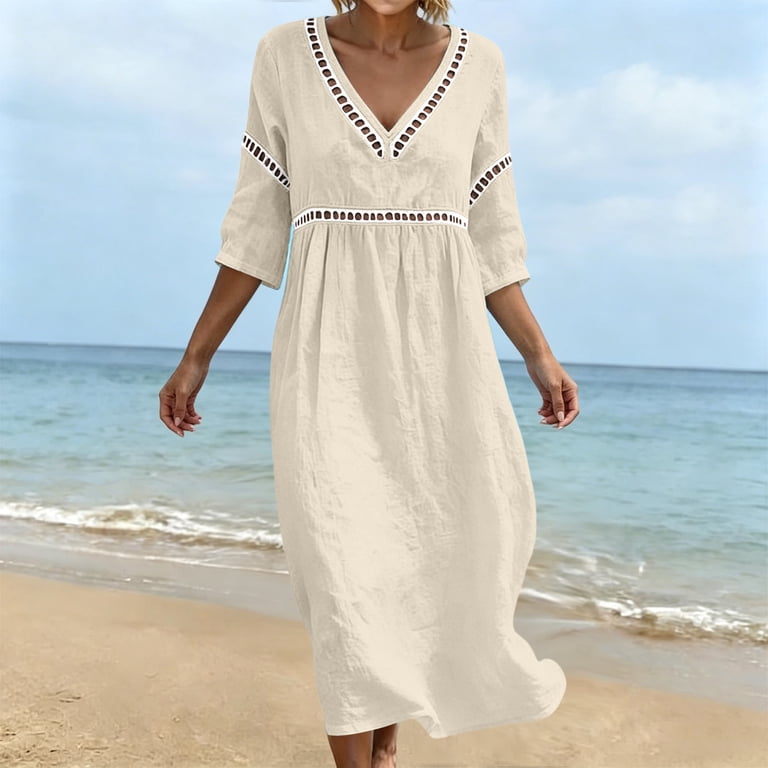 3/4 sleeve casual midi dress Amazon.com: Women's 3/4 Sleeve Midi Dress Casual Round Neck Summer Dresses 2026 A Line Floral Print Casual Midi Dress Curvy Dress with Pockets : Clothing, Shoes & Jewelry