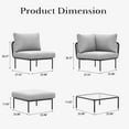 thumbnail image 6 of LayinSun 9 Pieces Aluminum Patio Furniture Set, Modern Modular Sectional Sofa with Coffee Table and Upgrade Thickness Cushion, 6 of 8